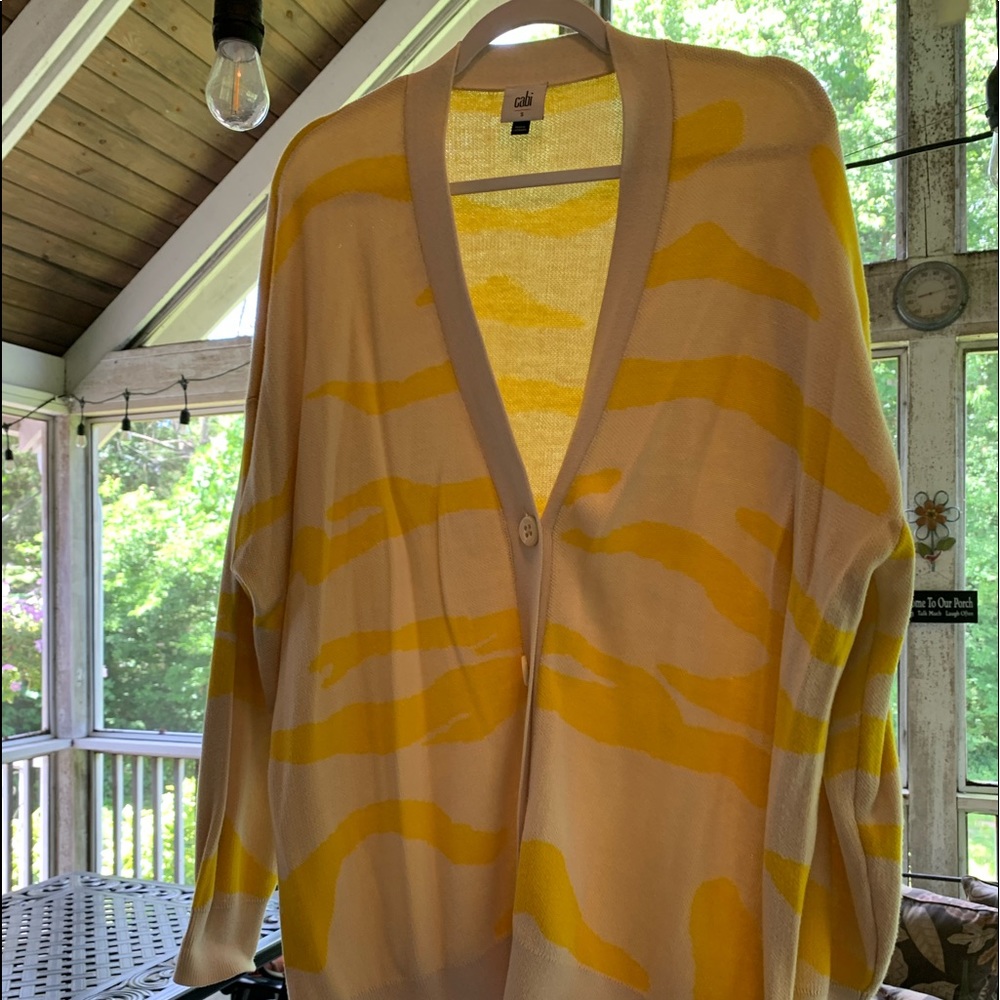 Cabi 5836 Roar Cardigan.  Bought the sample; never worn.  Non smoking, pet free.
